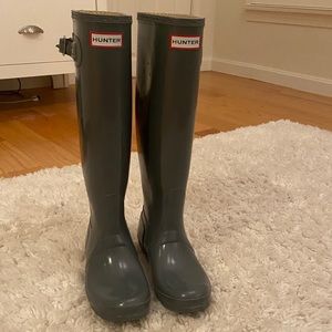 Tall Space Grey Hunter Rain Boots